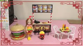 1:12 Scale DIY Dollhouse Miniature Furniture (McDonald's Hamburger Stand) Summer Barbie Chelsea