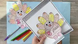 I am thankful... Thanksgiving Writing Coloring Turkey Craft | Bulletin Board Activity