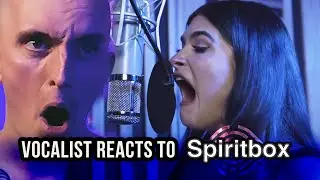 Vocalist Phil Freeman of @SmallTownTitans reacts to Courtney LaPlante of @SpiritboxOfficial