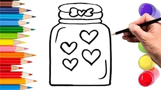 How To Draw cute jar Drawing, Painting & Coloring For Kids and Toddlers_ Child Art 🐋🌈