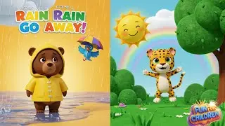 Rain Rain Go Away | Cute Cartoon Song with Bear, Leopard & Bird | Fun 3D Nursery Rhymes for Kids