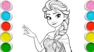 Beautiful Elsa Frozen Drawing, Painting and Coloring for Toddlers _ Child Art
