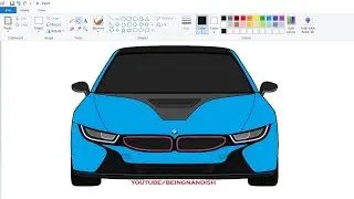How to draw BMW i8 Car in computer using Ms Paint | Car designing in computer