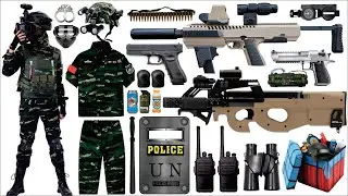 Unboxing mysterious toy box, M1911 pistol conversion kit, P90 submachine gun, Glock, Desert Eagle