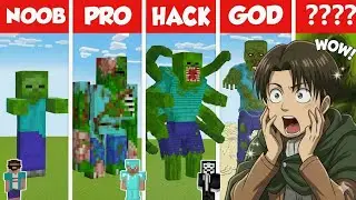Minecraft REAL LIFE ZOMBIE HOUSE BUILD CHALLENGE - NOOB vs PRO vs HACKER vs GOD Reaction 