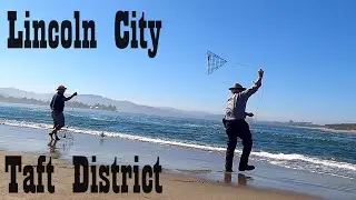 Exploring Lincoln City Taft district Oregon, beach, sea lions, crabbing fishing clamming Mo's shops.
