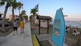 Walking Along Dekelia Road &ndash; Larnaca Seaside Trail  (one shot video) Cyprus 