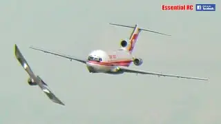 THAT WAS CLOSE ! Turbine RC jet airliner nearly hits bird | Wings & Wheels Model Spectacular 2022