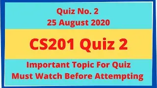 CS201 Quiz 2 Preparation || CS201 Quiz 2 Spring 2020 Help || Important Topic For Cs201 Quiz 2 2020