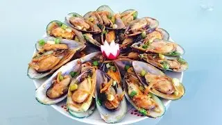 Chem ch&eacute;p x&agrave;o gừng h&agrave;nh | Mussels stir fried with  ginger and scallion