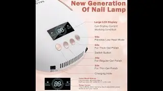 NAILGIRLS UV Nail Lamp, Cordless Nail Lamp 80W Rechargeable Nail Dryer Gel Polish Light