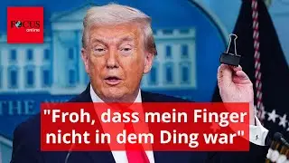 Kurioser PK-Moment: Trump wird von Aktenklammer &uuml;berrascht