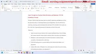 Topic 6: Nursing Care: Nutrition, Fluids, Electrolytes, and Elimination / NSG 300: Foundations