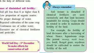 Causes of Diminished Soil Fertility,  Science, Class 7, Chapter 3: Properties of Natural Resources