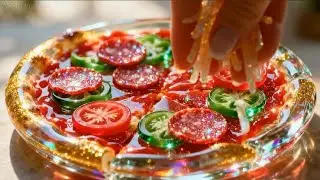 Glass Pizza ASMR | Shiny Crystal Cooking #asmr