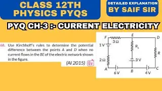 Use Kirchhoff's rules to determine the potential difference between the points A and D when...