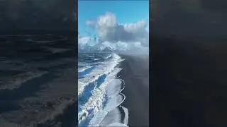 Iceland&rsquo;s Black Sand Beaches during the Winter 🇮🇸 #travel #iceland #shorts #blacksand