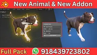 New Dog Animal and New Addon | How to make animal crossing fountain video in blender