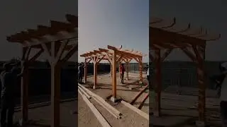 Pergola Build Time Lapse  Backyard Transformation #short #youtubeshorts #shorts #satisfying
