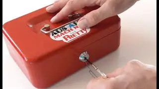 Geldkassette ohne Schl&uuml;ssel mit B&uuml;roklammer &ouml;ffnen / Geld  Mini Tresor knacken Video Anleitung