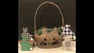 Michaels inspired Bunny Basket l Rope  l Yarn l Gingham Bunnies l Crafts l Easter DollarTree DIY