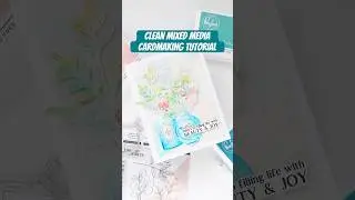 Learn how to create clean mixed media backgrounds for your cards✨ #cardmakingtutorial #handmadecards