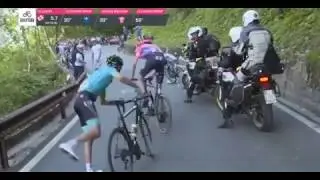 Superm&aacute;n L&oacute;pez se pone furioso y golpea a aficionado que lo tumb&oacute; en el Giro