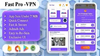 Free Source Code | Fast-Pro VPN App | In App Purchase | Android Source |  Admob Ads | TechMadBD.Com