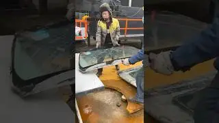 How to recycle car windshields - laminated glass separator #glassrecycling #glassseparator
