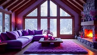 Зимняя лесная хижина (музыка фортепиано) ❄️ Потрескивание камина и звуки сильного снегопада | Рассла