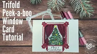 Christmas Tree Trifold Peek-a-boo Window Card  Tutorial - with New Release Furniture Staples Set