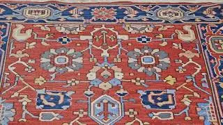 Vintage Mahal Sultanabad Rug in Brick Red in Geometric Allover Design, @thepersianknot , SKU 1490