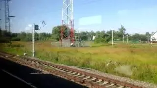 Солнечное летнее утро из окна подмосковной электрички | ЭД2Т (Чехов – Серпухов)