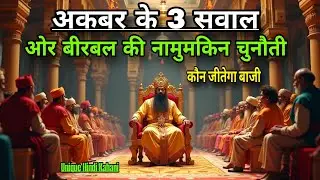 अकबर के तीन सवाल ओर बीरबल की नामुमकिन चुनौती 🤔 | akbar birbal unique kahani | new story in hindi 