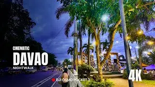 4K walking tour of Downtown Davao City | Philippines at night | Cinematic Tour