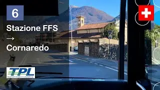 [4K] 🇨🇭 Cab Ride: TPL LUGANO BUS | 6: Stazione FFS → Cornaredo | Mercedes-Benz Citaro C2 G Hybrid