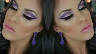 Purple Cut Crease Makeup | AMREZY Palette + Pink Lips