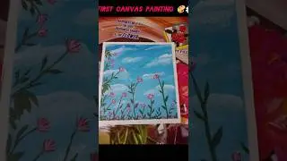 painting with acrylic paint canvas #art #ytshorts #youtubeshorts #acrylicpainting