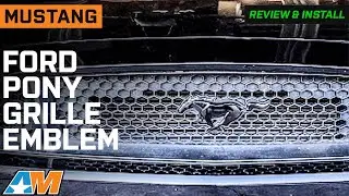 2015-2023 Mustang Ford Pony Grille Emblem; Black Review & Install
