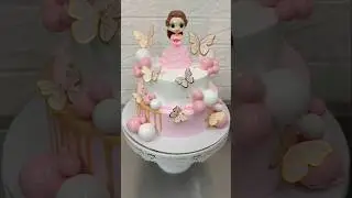 Barbie doll cake design 2 kg round to estaf #shortvideo #shortvideo #cake #trending #