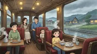 A Rainy Day Inside a Moving Train | Studio Ghibli Style Calm Story