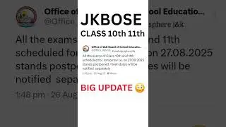 Big Update 😳For Class 10Th, 11th Bi-annual Private Aspirants #Jkbose #exam #postpone #ytshorts