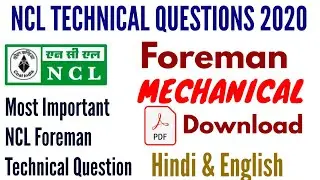 NCL Mechanical: NCL Foreman previous year Question paper | NCL Previous Question paper | NCL