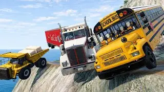BeamNG.drive | 😨l Bus on Dangerous Cliff Roads | 🔥 Extreme Crash Test |#93