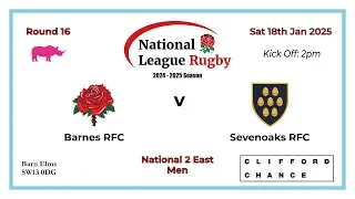 1stXV Men - Barnes RFC 20 v 17 Sevenoaks RFC | 18 January 2025
