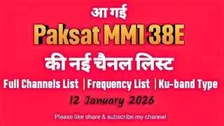 Paksat MM1 38E Latest FTA Channel List 2026 | Paksat MM1 38E Lestest update Today 
