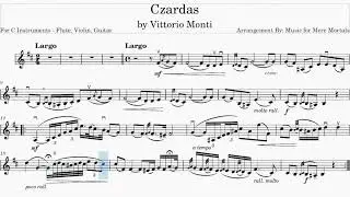 Czardas by Monti Part 1 - Classical - Play Along for C Instruments