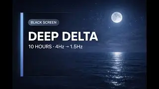 10 Hours Deep Delta Sleep (4Hz&rarr;1.5Hz) | Binaural Beats + Brown Noise (Black Screen)