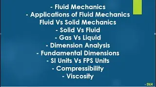Fluid Mechanics | Concept + Applications | Solved Numerical | Dimension Analysis | Lecture 01 | DLH