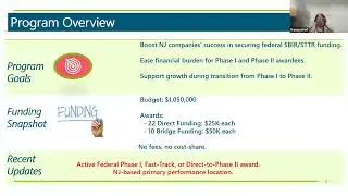NJEDA CSIT SBIR/ STTR Direct Financial Assistance Program Informational Webinar 1.14.26